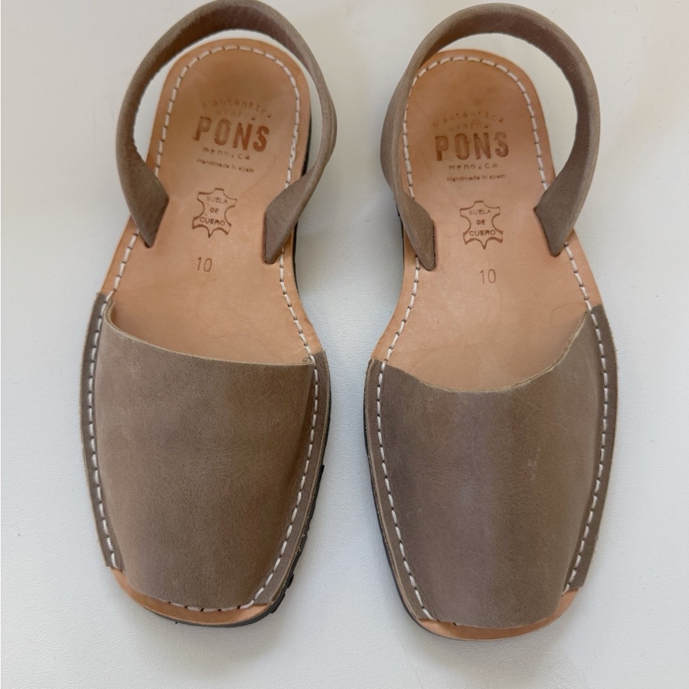 Pons handmade Leather Sandals in Taupe size 10 Euro 40